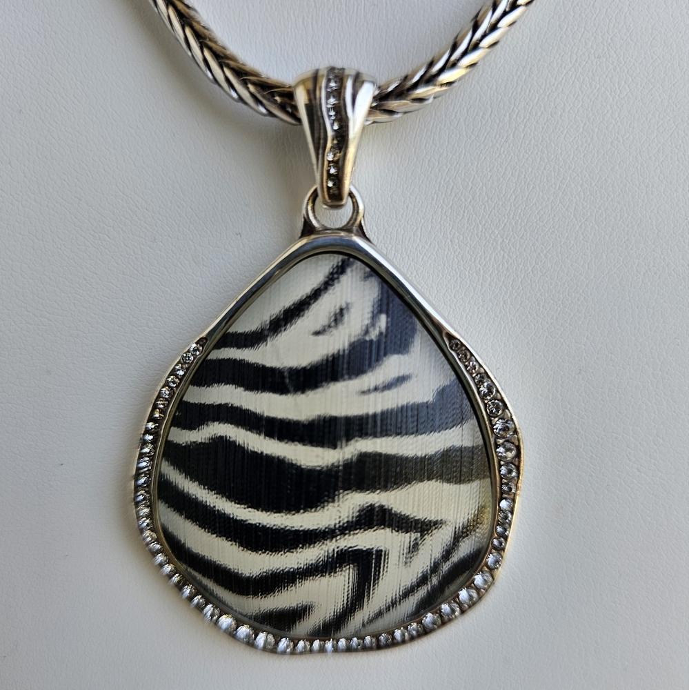 Brighton Collectibles Jewelry Trinity Zebra Crystal Necklace Retired